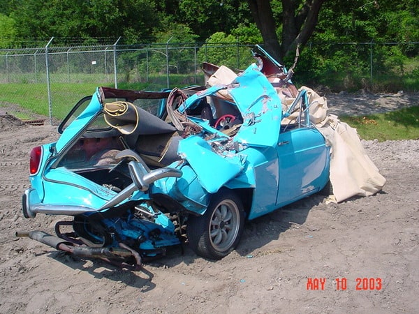 My Type 3 VW was opened like a sardine can thanks to a drunk driver.
