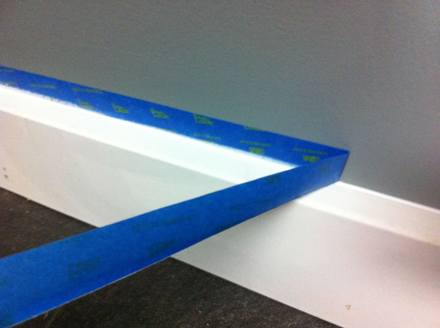 …then pulled the tape while the caulk was still wet to get a nice clean finish.