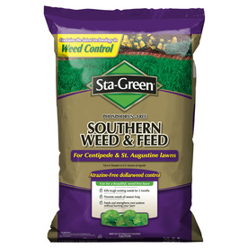 I used Sta-Green Southern Weed and Feed. ‘Cause…well…I live in the south. I’m not sure what’s different. I am sure we have different types of grass, but maybe different weeds too?