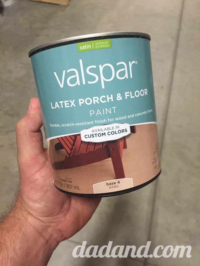 While I was at Lowe’s, I picked up some Valspar Latex Porch & Floor paint. Déjà vu. ESP. Nah. I just looked down over the past year and knew I’d have to paint the step soon. The paint guy recommended it and said it would be good for wood or concrete. And then he time-traveled back to when my pavers were new to match the tan color. (Again…nah—I brought a spare, new paver with me to match.)